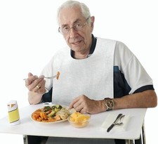 150-Pack Disposable Adult Bibs - Eating Bib for Senior Citizens - Slip-on picture