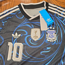 adidas Argentina Messi #10 Jersey Men's 3XL Black/Blue FIFA 22 Patch picture