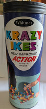 1957 KRAZY IKES plastic snap together pieces in cardboard can with brochure  picture