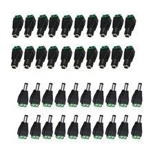 20x Male and 20x Female DC Power Plug Jack Connector 2.1 x 5.5mm for CCTV lot picture