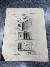 Eastman 1888 Camera Patent Print By H. Peters Lithographer (Early Reproduction) picture