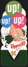 Vintage sign UPPER 10 soda pop bottle topper die cut boy and balloons n-mint picture
