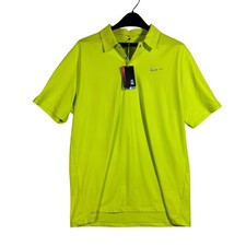 Nike Tiger Woods Collection Mens Golf Polo Shirt Volt Neon Yellow Kia Size L picture