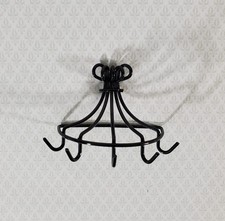 Dollhouse Pot Pan Hanger Rack with Hooks Metal Kitchen Rack 1:12 Scale Miniature picture