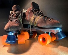DOMINION MARATHON Canada Brown Size 9 / 9.5 VINTAGE Indoor/Outdoor Roller Skates picture