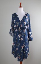 TORRID NWT $69 Blue Floral Stretch Polka Dot Zip Dress Size 00 US Medium / Large picture