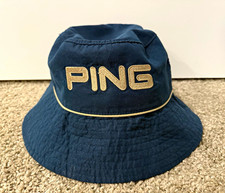 Vintage Ping Golf Boonie Bucket Hat Blue/Gold Logo L/XL picture