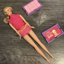 Vintage Mute 1115 Talking Barbie Doll - Light Blonde Hair Ribbons Box Top Stand picture