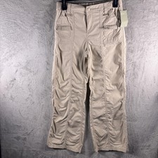 H&M Cargo Pants Juniors 2 Beige Twill Cotton Elastic Waist Pockets Relaxed Fit picture