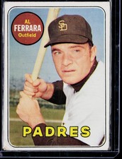 1969 Topps #452a Al Ferrara : first name in yellow picture
