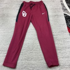 Nike Oklahoma Sooners Showtime Basketball Sweatpants Large Red Drifit Swoosh Men picture