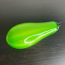 Vintage Murano Art Glass Blown Green Squash Zucchini Figurine 6