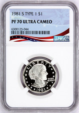 1981-S Type 1 Proof Anthony Dollar, Graded PF70UC ~ NGC Registry Coin picture