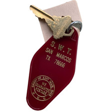 Vintage Southwest Texas University SWT Keychain Bobcat Dorm Apartment San Marcos picture