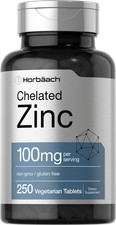 Chelated Zinc Supplement 100mg | 250 Tablets | High Potency | by Horbaach picture