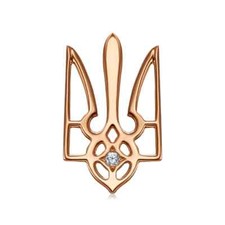 Pendant Ukrainian - Trident Тризуб Ukraine Necklace Jewelry Women 14k gold (585) picture