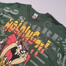 Vintage 1998 Looney Tunes Taz Holding T-Shirt Mens 2XL Green Single Stitch USA picture