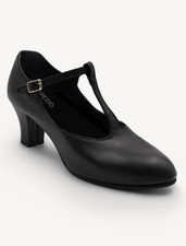 NIB Capezio Adult Jr Footlight T-Strap Character Shoes in Black (750) picture