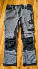 Dickies GDT Premium Cargo Work Pants Grey Black Knee Pad Pocket Men's 38x34 Flex picture