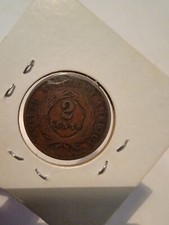1864 2 Cent Piece United States Coin Two Cents 1800s Civil War Era picture