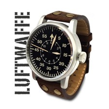 WW2 Military Watch Vintage Luftwaffe Swiss Quartz 10 ATM - Black picture