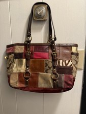VTG Coach Y2K Mixed Patchwork Tote Handbag Women's Holiday picture