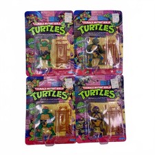 1988 VTG 1st Edition 10-Back, Soft Heads, TMNT Playmates Action Figures SET of 4 picture