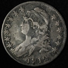 1812 Capped Bust Silver Half Dollar VF E295 SACHK picture