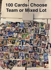 Choose Your TEAM-MLB 100 Card Lot-Team Pick or Mixed-Add Stars/HOF-Free Shipping picture