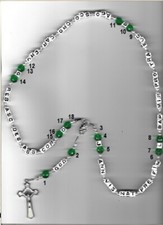 The New Unified Lettered Rosary, 7mm white cubic beads, 20 abbreviated Mysteries picture