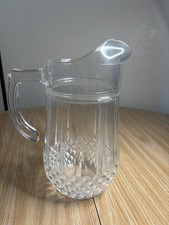 Vintage Cristal D’Arques Long champ  Pitcher Clear Diamonds Pattern Cut Glass picture