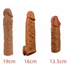 3pcs Male Cock-Girth-Enlarger-Enhancer-Penis-Extension-Extender-Sheath-Sleeve picture