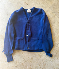 1950s/60s Lord Jeff Men's Wool Knit Button Front V-Neck Cardigan w/ Pockets M picture