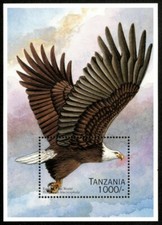 Tanzania 1996 - Eagles of the World - Souvenir Stamp Sheet - Scott 1489 - MNH picture