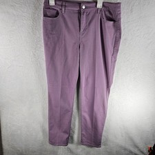 Chico's So Slimming Girlfriend Ankle Jean Lilac Purple Women's Size 10 picture