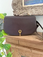 Vintage Gucci Brown Leather Shoulder Handbag Horsebit Accent Made in Italy picture