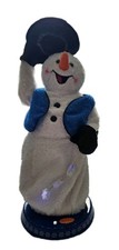 FULLY WORKS Gemmy Snowflake Spinning Snowman Blue Vest Leg Ver 2002 HTF Rare Box picture