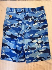 Loudmouth Golf Mens Blue Shark Camo Shorts Size 30 Sharknado Performance picture