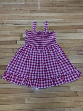 Palaka Dress Ruffle 100% Cotton Hawaiian Style Plaid Ruched New picture