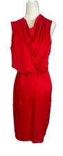 BCBG New York Red Shiny Cowl Neck Dress Size Small New NWT picture