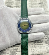Rare Vintage Raketa (Ракета) Green & Blue Dial Watch | 19J | Cal. 2609.НП | USSR picture