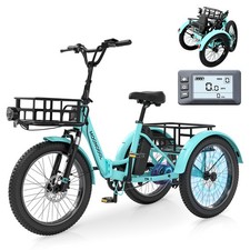 MOONCOOL Folding Electric Trike,450LBS E-Trike Load Capacity,48V 750W Peak Motor picture