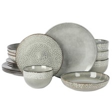Gibson Elite Matisse 16-Piece Reactive Stoneware Dinnerware Set - Green picture