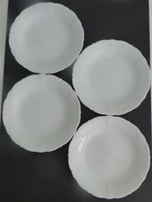 Hutschenreuther Tirschenreuth Baronesse White DINNER PLATE Set of 4 NEW Unused picture