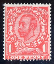 GB SG345a 1912 KGV 1d Scarlet, Wmk Simple Cyp. No Cross on Crown Mint UMM C.£175 picture