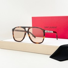 Saint Laurent SL 596 DUNE Havana Brown Aviator Sunglasses 58-14-145 picture
