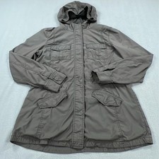 Prana Jacket Womens Medium Gray Horizon Anorak Cargo Hooded Parka Coat Outdoor picture