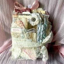 Handmade Shabby Chic Layered Junk Journal – Romantic Floral Scrapbook Diary Book picture
