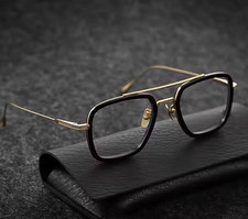 Tony Stark Glasses High Quality Sunglasses Big Square Frame Metal Legs  picture