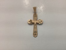 14k Yellow Gold Michael Anthony Filigree Cross Pendant Diamond Cut picture